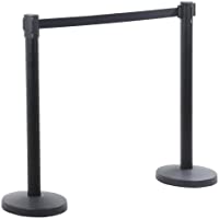 Yaheetech Poste Separador Poste con Cinta Extensible Pack de Poste Negro